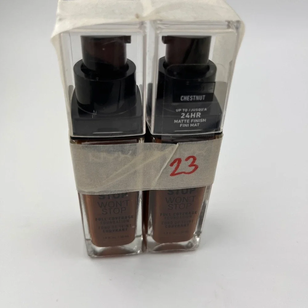 NYX Can't Stop Won't Stop Full‎ Coverage Foundation Chestnut 2 Pack CSWSF23